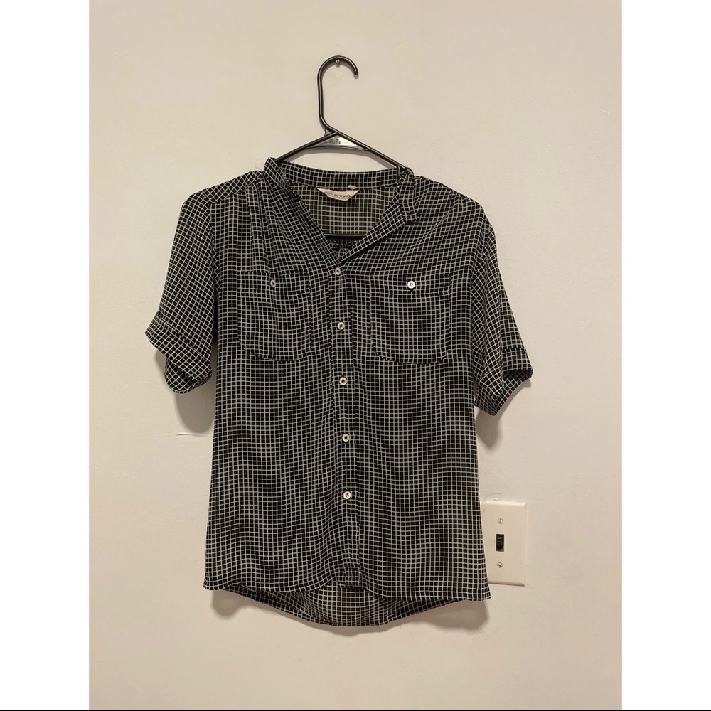 Vintage short sleeve button down shirt blouse